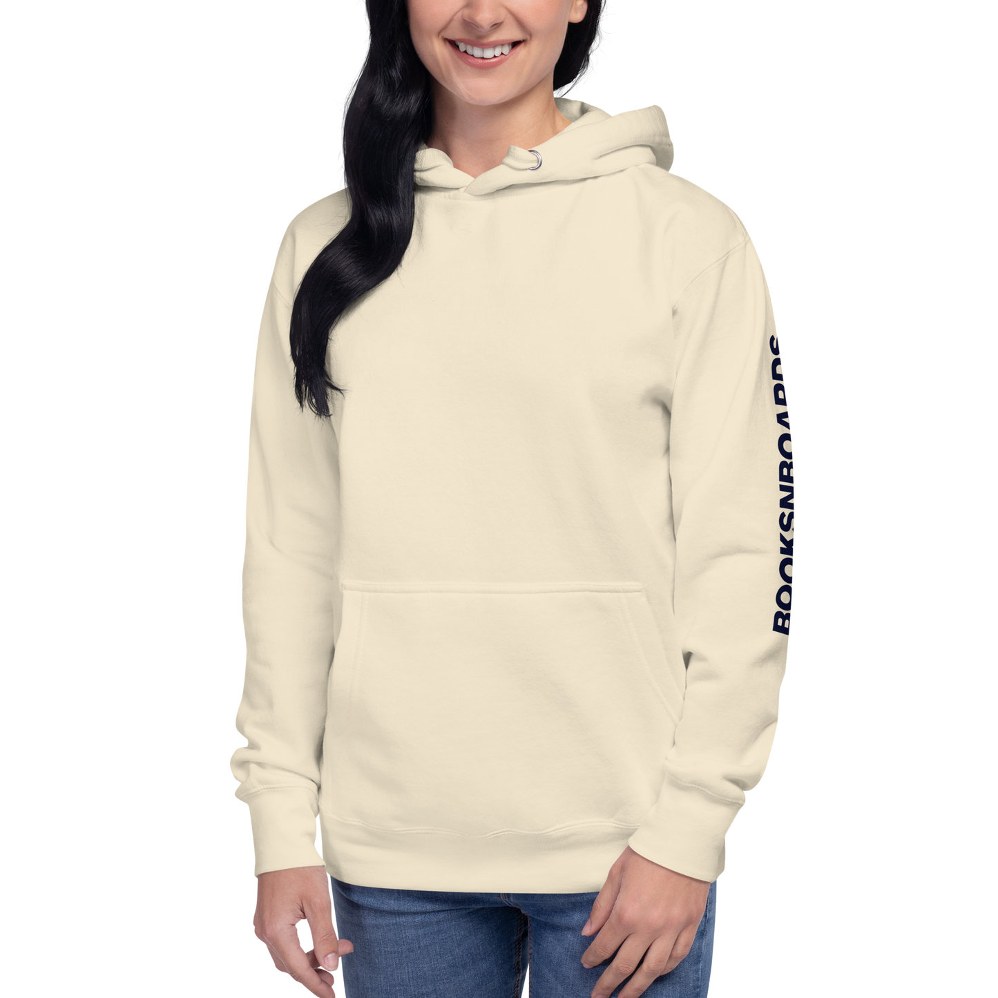 BNB Vintage White Unisex Hoodie with Left Arm Logo